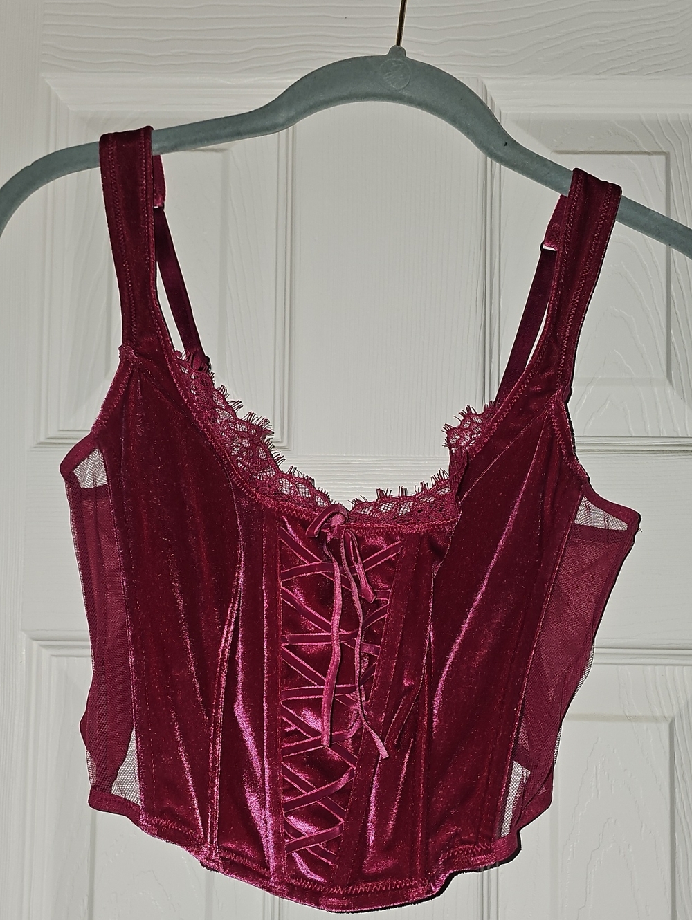 Victoria's Secret Velvet Lace-Up Bustier